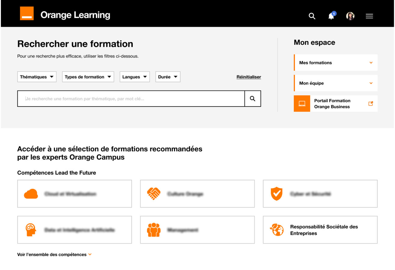 Amélioration du portail Orange Learning